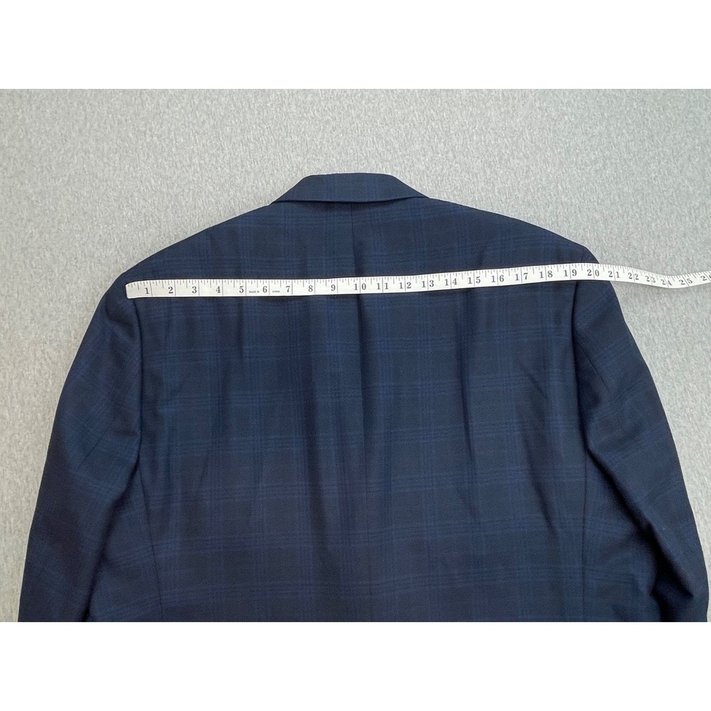 Lauren Ralph Lauren Blazer Mens 46L Blue Plaid Notch Lapel 2 Button Jacket - Picture 9 of 10